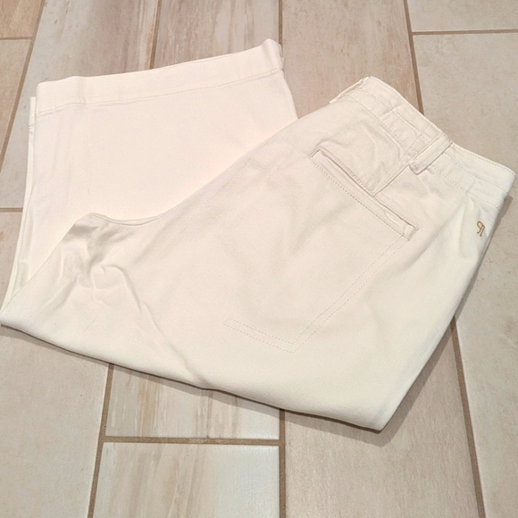 NWOT Anthropologie Pilcro high rise pleated culotte crop jeans wide leg 28 white - Picture 8 of 9